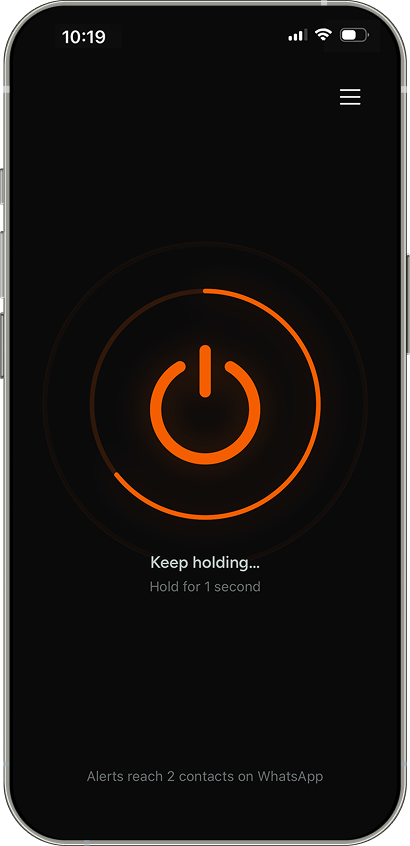 There4U home screen with tap-to-alert widget