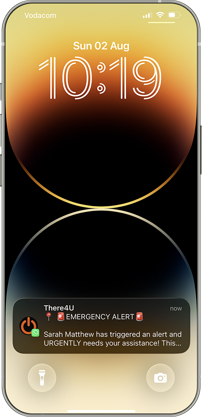 Emergency alert notification on lock screen
